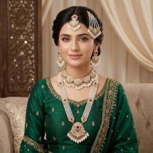 Premium Pakistani Kundan & Pearl Bridal Set