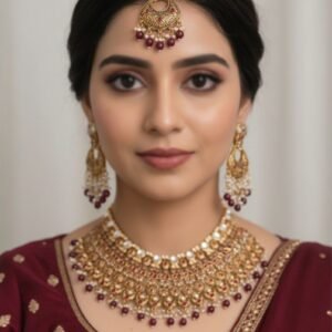Royal Antique Kundan Choker & Heavy Bridal Set