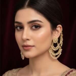 South Indian Collection Elegant CZ & Ruby Long Haram Necklace Set (RAOL 376030)