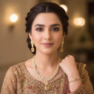 Gold Topaz Oval Filigree Jewelry Set
