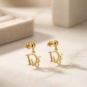 Stainless steel  Luxury Gold & pearal Drops Earrings